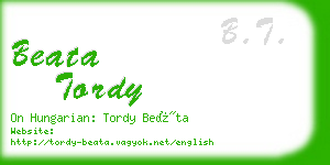 beata tordy business card